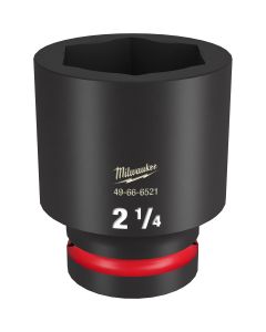 MLW49-66-6521 image(0) - Milwaukee Tool SHOCKWAVE Impact Duty  1"Drive 2-1/4" Deep 6 Point Socket