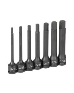 GRE1247H image(0) - 3/8" Dr. 7 Pc.  4" Length Fractional Hex Driver Set