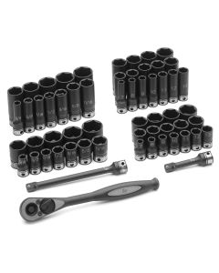 GRE81659CRD image(0) - 3/8" Dr. 59pc Fract. & Metric Duo-Socket Set - 6 P