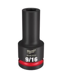 MLW49-66-6332 image(0) - Milwaukee Tool SHOCKWAVE Impact Duty  3/4"Drive 9/16" Deep 6 Point Socket