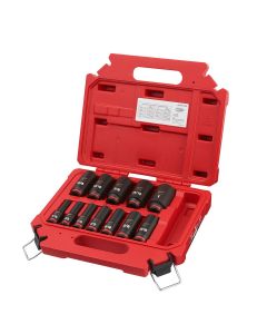 MLW49-66-7006 image(0) - Milwaukee Tool 12PCSHOCKWAVE Impact Duty 3/8" Drive SAE Deep 6 Point Socket Set