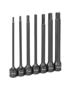 GRE1267MH image(0) - 3/8" DR 7 PC 6" LENGTH METRIC HEX DRIVER SET