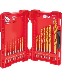 MLW48-89-4644 image(1) - Milwaukee Tool 4 PC SHOCKWAVE RED HELIX Titanium Drill Bit Set