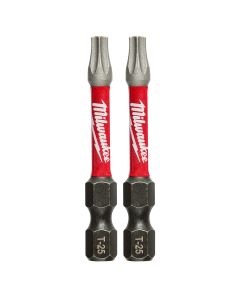 MLW48-32-4985 image(0) - Milwaukee Tool SHOCKWAVE 2" Impact Torx T25 Power Bits (2PK)