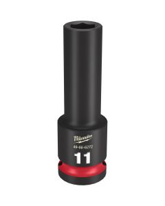 MLW49-66-6272 image(0) - Milwaukee Tool SHOCKWAVE Impact Duty  1/2"Drive 11MM Deep 6 Point Socket