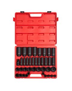 SUN2698 image(0) - 39PC 1/2"DR 12 POINT SAE MASTER IMPACT SOCKET SET