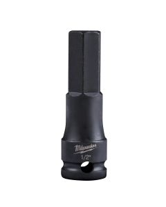 MLW49-66-5154 image(0) - Milwaukee Tool 1/2" SHOCKWAVE Lineman's Impact 3/8" Drive Hex Bit Socket