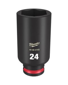 MLW49-66-6165 image(0) - Milwaukee Tool SHOCKWAVE Impact Duty 3/8"Drive 24MM Deep 6 Point Socket