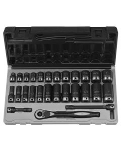 GRE81627RD image(0) - 3/8" Dr. 27pc Fract. Std & Deep Duo-Socket Set - 6