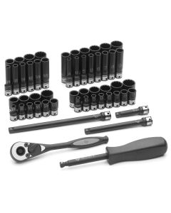 GRE89253CRD image(0) - 1/4" Dr. 53pc Fract. & Metric Duo-Socket Set - 12