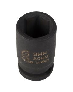 SUN809M image(0) - SOC 9MM 1/4D IMP 6PT BLK