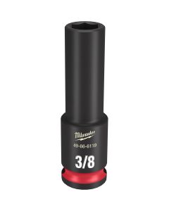 MLW49-66-6119 image(0) - Milwaukee Tool SHOCKWAVE Impact Duty  3/8"Drive 3/8" Deep 6 Point Socket