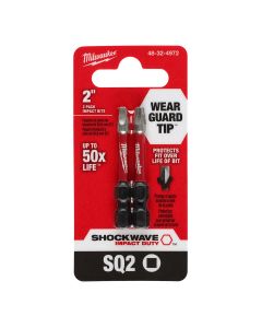 MLW48-32-4972 image(0) - Milwaukee Tool SHOCKWAVE Impact Duty 2" SQ2" Bit 2PK