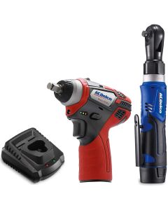 ACDARW1209-K14 image(0) - ACDelco G12 Series 12V Li-ion Cordless 3/8" Ratchet Wrench & Impact Wrench Combo Tool Kit