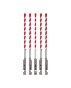 MLW48-20-9157 image(0) - Milwaukee Tool 3/16" x 4" x 6" SHOCKWAVE Impact Duty Carbide Hammer Drill Bits - Bulk 5 PK