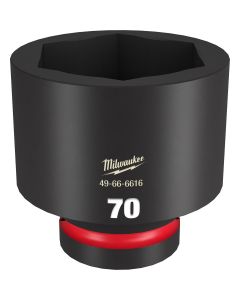 MLW49-66-6616 image(0) - Milwaukee Tool SHOCKWAVE Impact Duty  1"Drive 70MM Standard 6 Point Socket